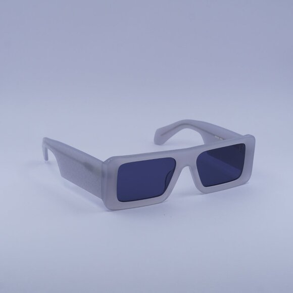 Off-White OERI140 TROY 0945 Sunglasses Grey Rectangle Frame, Blue Lenses - Picture 4 of 9